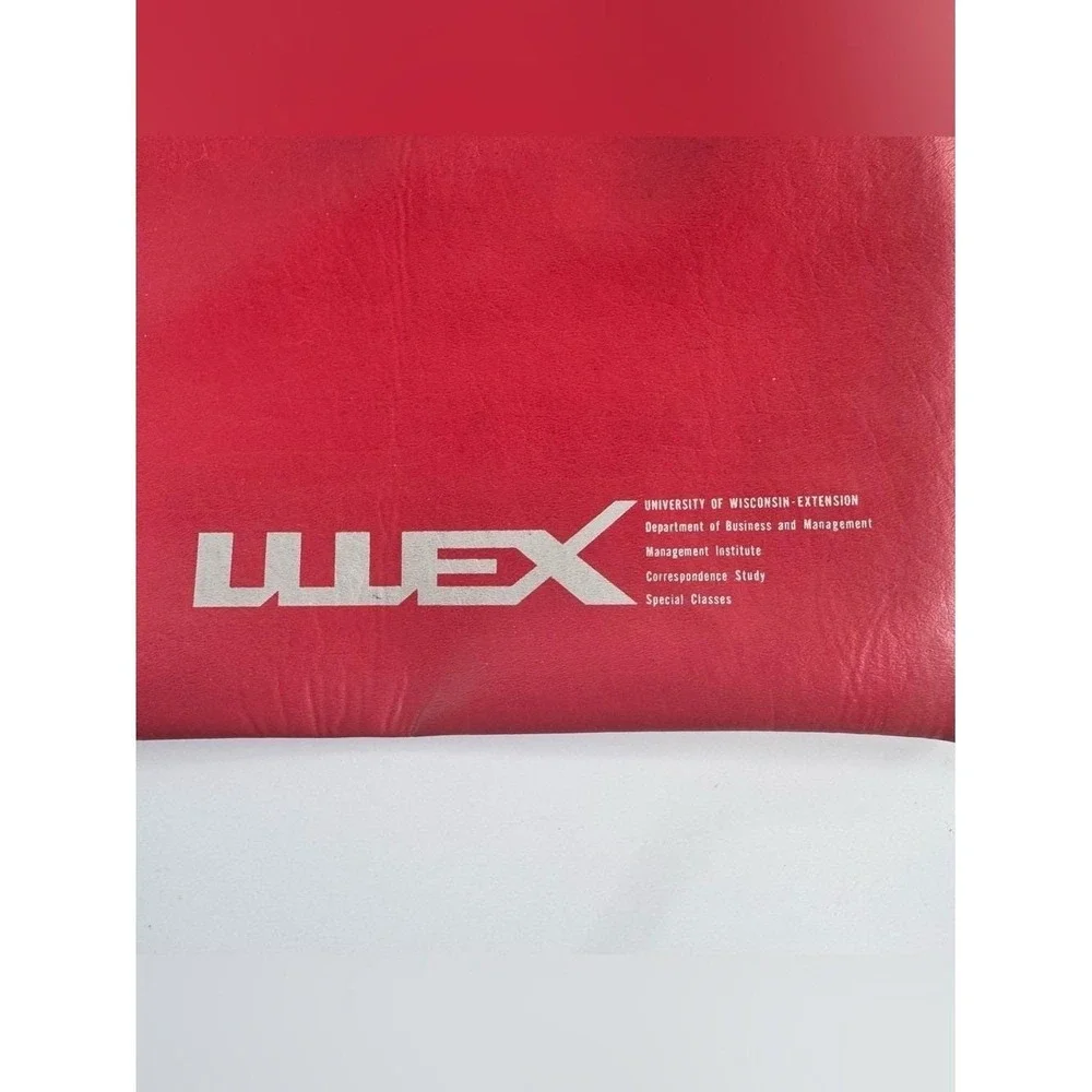 VTG 80s Portfolio Red Pleather U of Wisconsin-Extension Business Correspondence